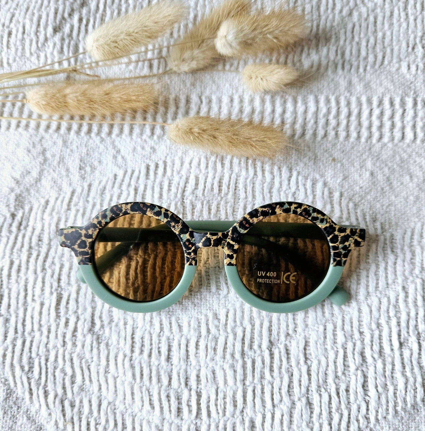 Lunettes de soleil rondes pour bébés et enfants - Sage/Leopard