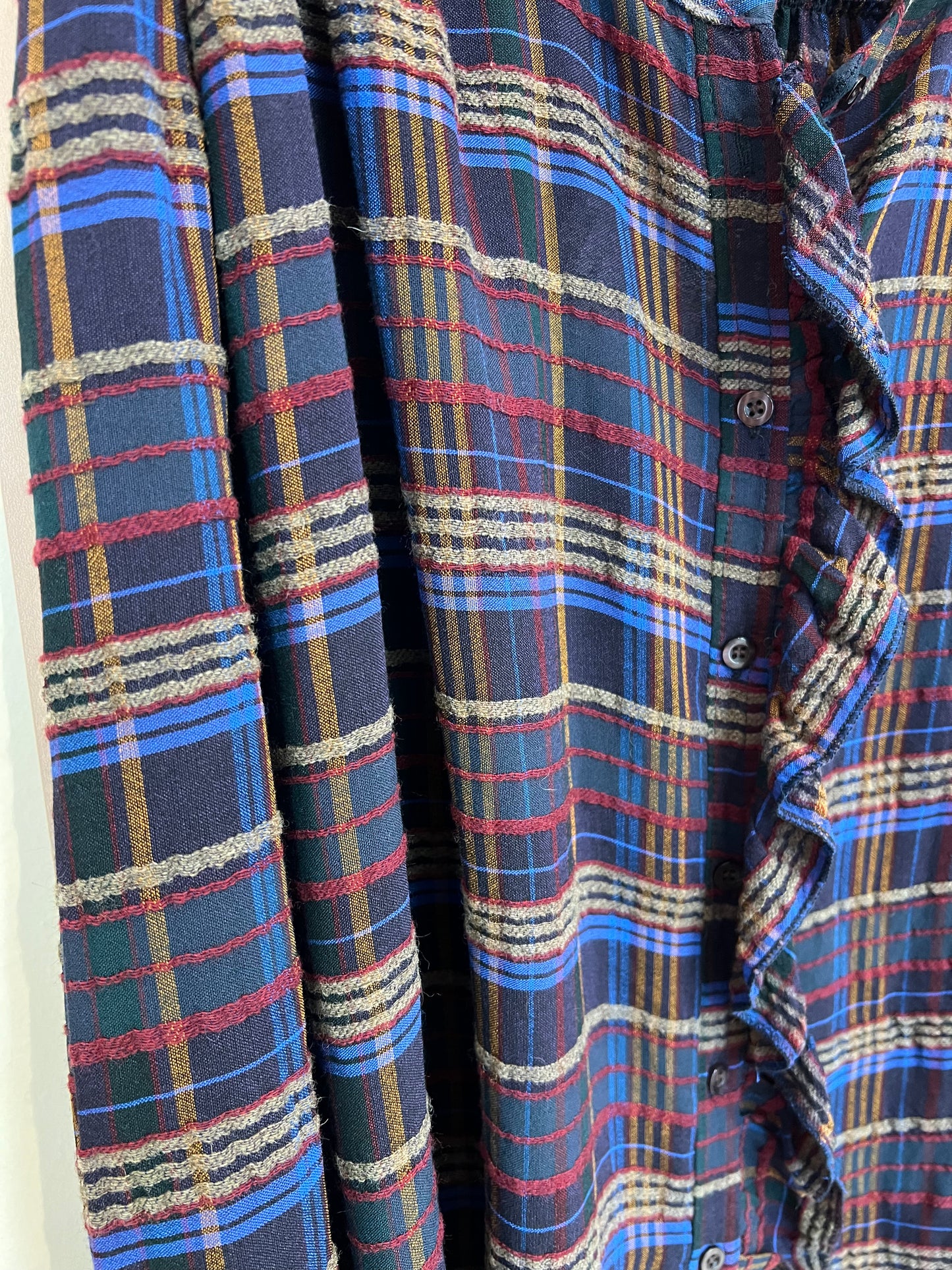 Blouse carreaux bleu