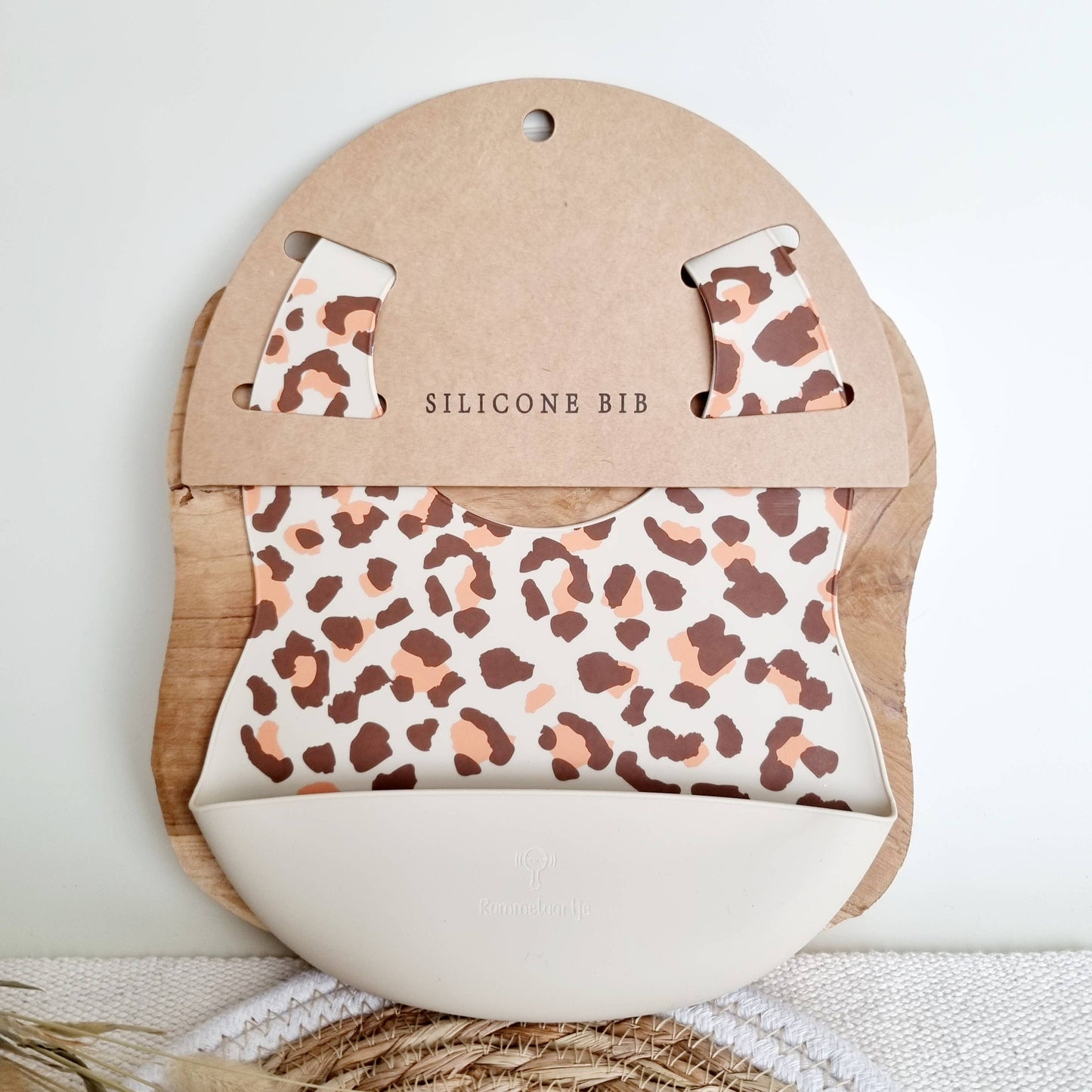 Bavoir en silicone Leopard - Beige