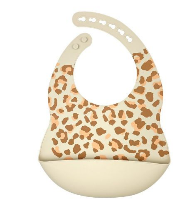 Bavoir en silicone Leopard - Beige