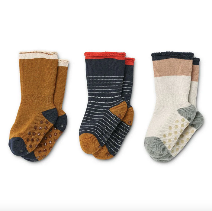 Lot de 3 chaussettes pour bébé antidérapantes Eloy