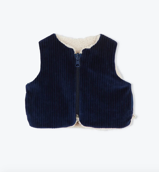 Gilet bébé velours réversible