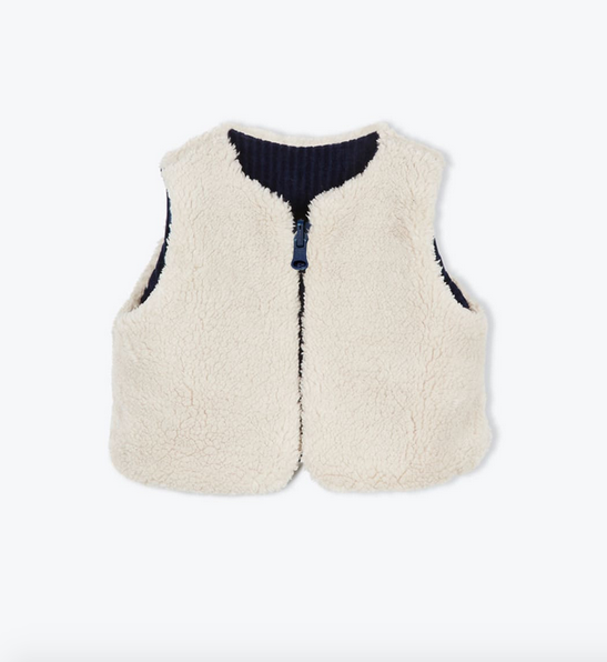Gilet bébé velours réversible