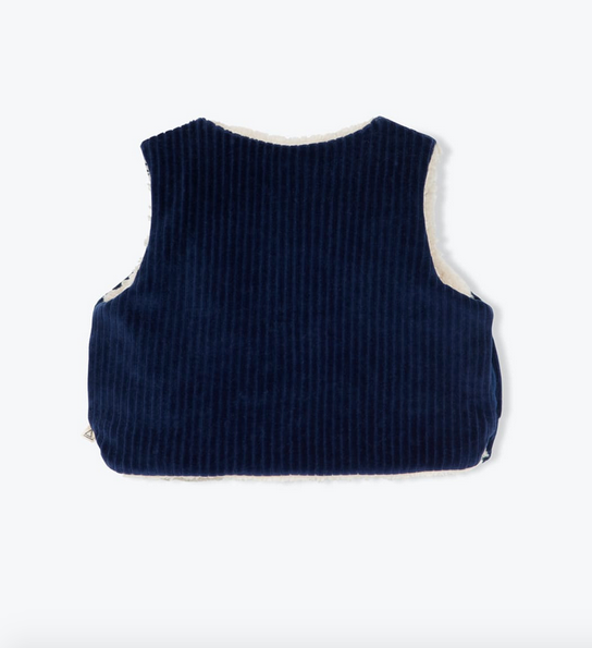 Gilet bébé velours réversible