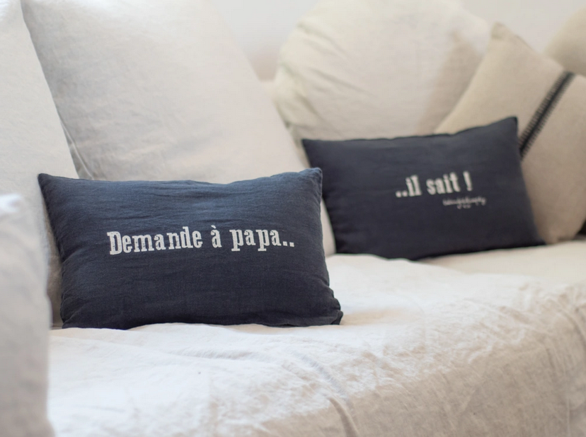 Coussins en lin "Papa"