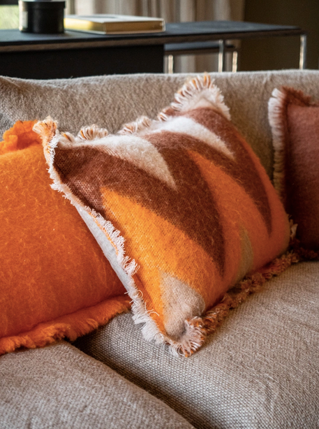 Coussin en laine Zigzag