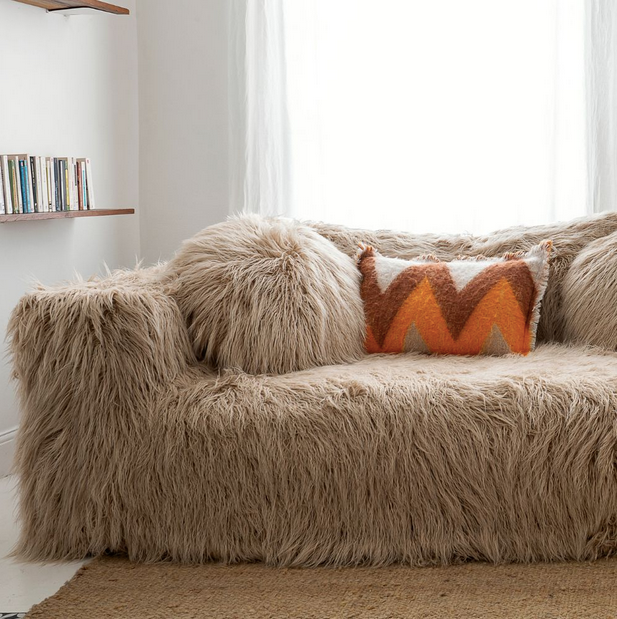 Coussin en laine Zigzag