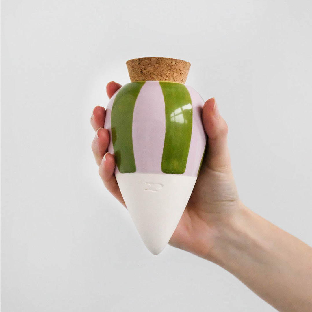 Olla - rayé vert et lila