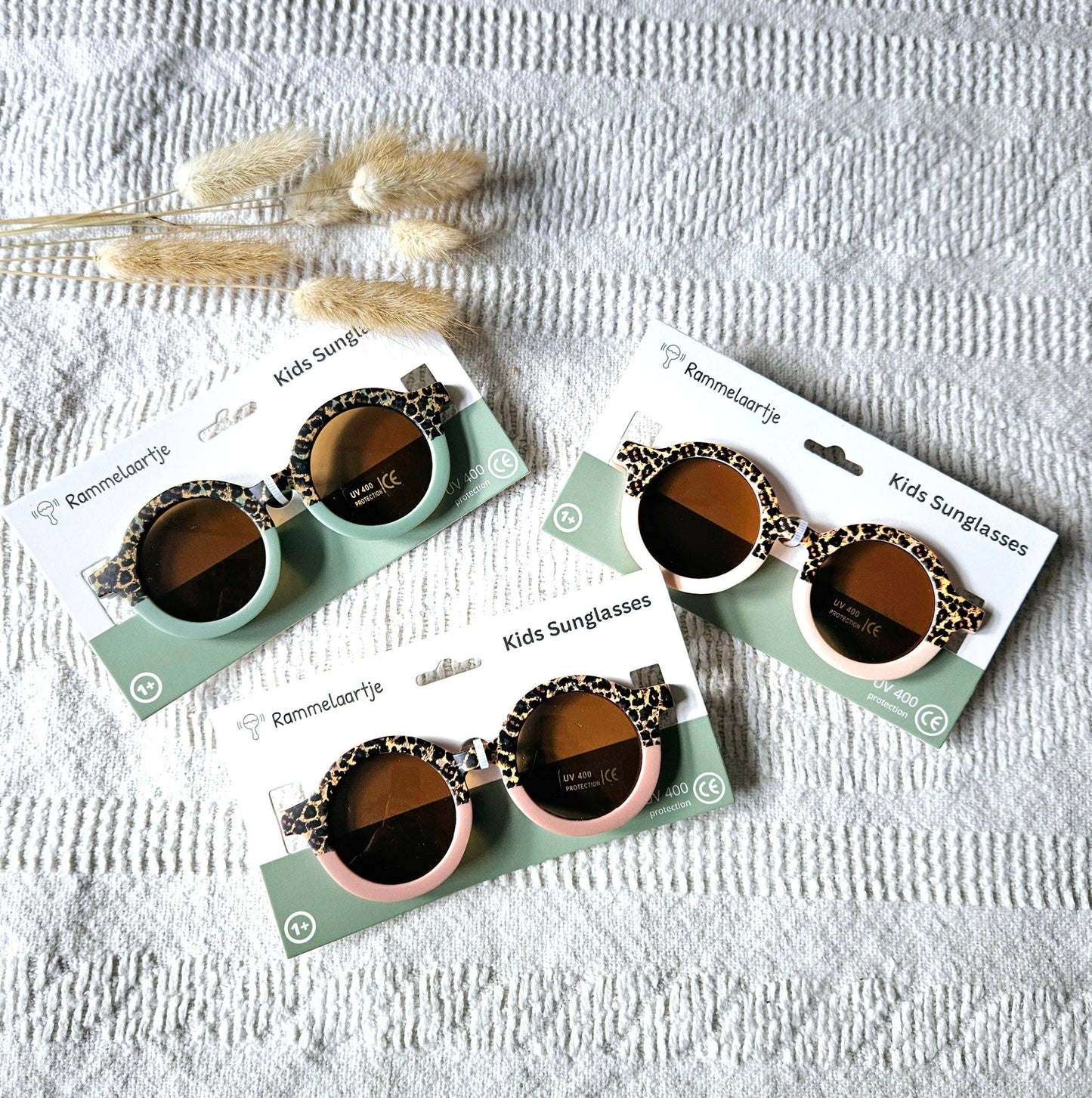 Lunettes de soleil rondes pour bébés et enfants - Sage/Leopard