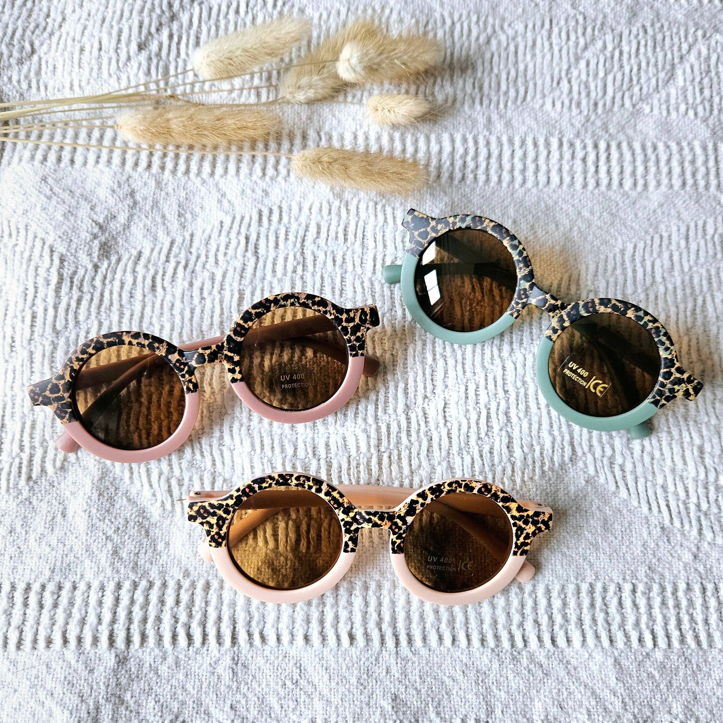 Lunettes de soleil rondes pour bébés et enfants - Sage/Leopard