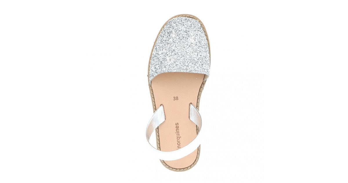 Sandales Avarca paillettes argent