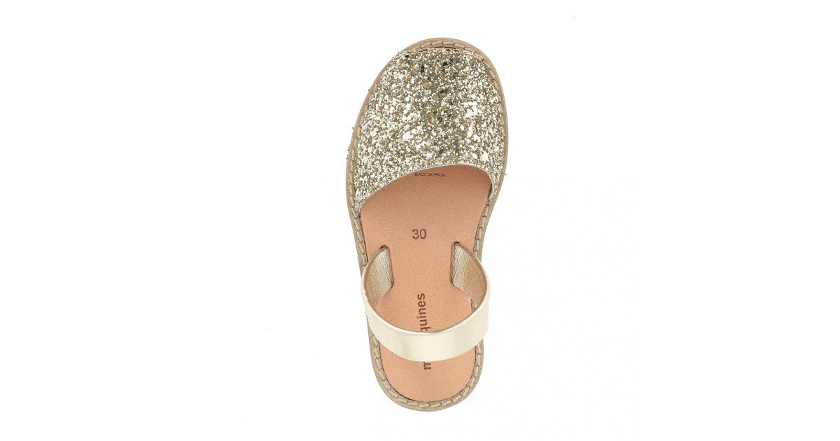 Sandales Avarca paillettes oro