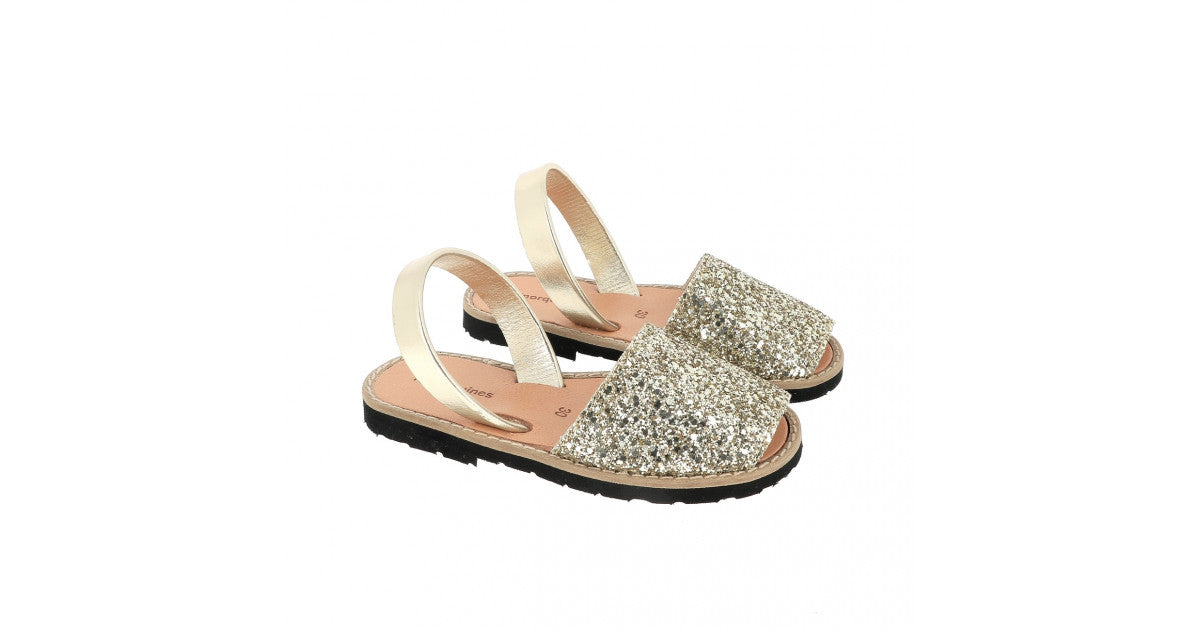 Sandales Avarca paillettes oro