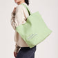 Sac shopping brodé MAMIE D’AMOUR vert d'eau