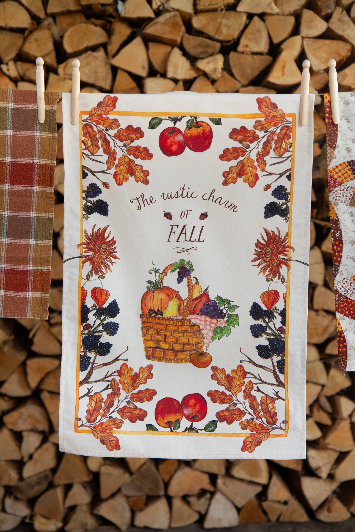 Torchon Automne Rustique