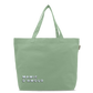 Sac shopping brodé MAMIE D’AMOUR vert d'eau