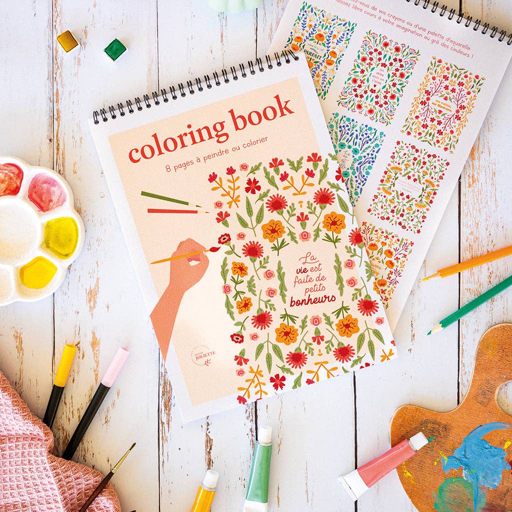 Carnet de coloriage A4 - Petits bonheurs