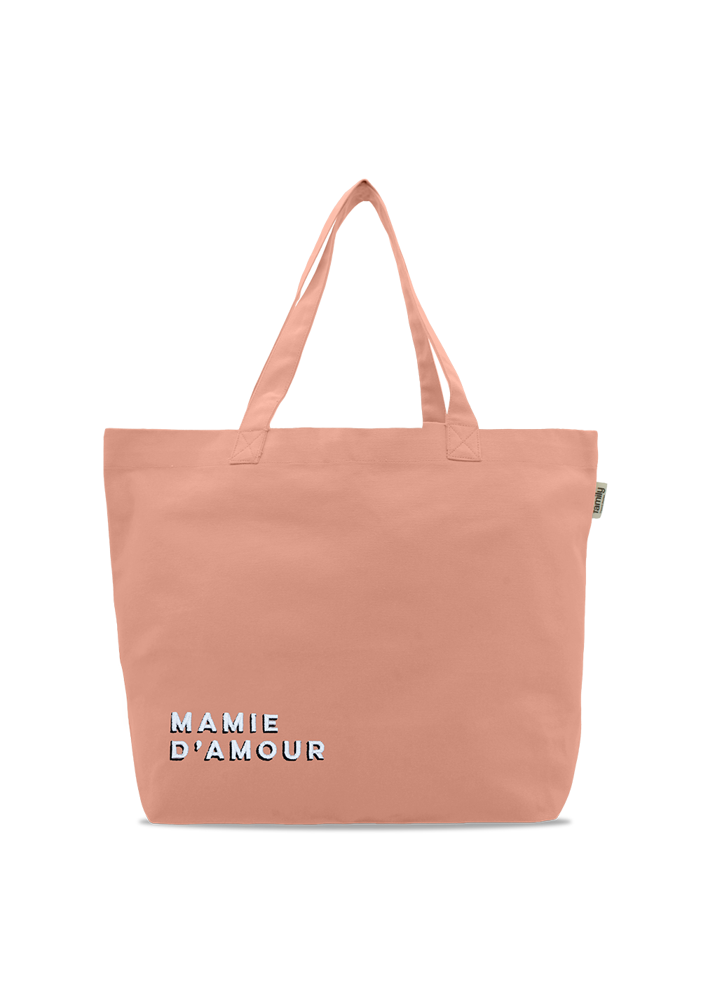 Sac shopping brodé MAMIE D’AMOUR rose