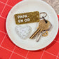 PAPA EN OR Porte-clés à paillettes Plus de Love