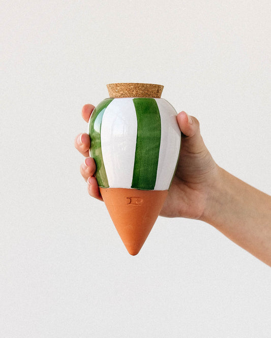 Olla - rayé vert et blanc